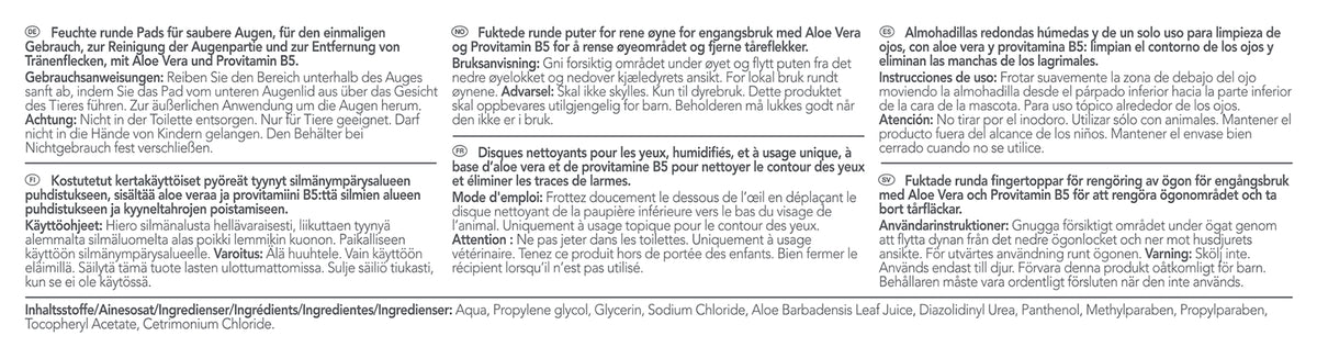 Vet's Best Clean Eye Round Pads — información 1