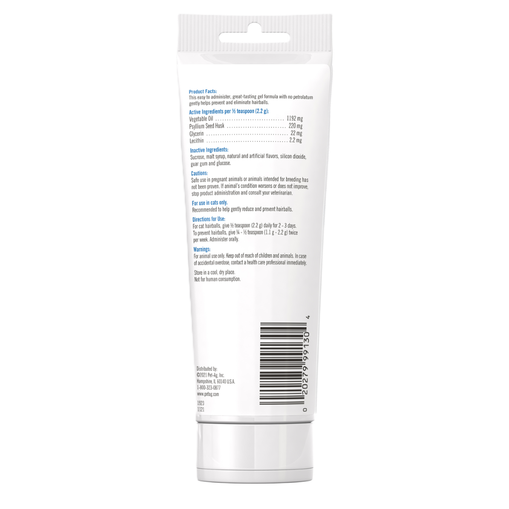 PetAg Hairball Natural Solution Gel — reverso