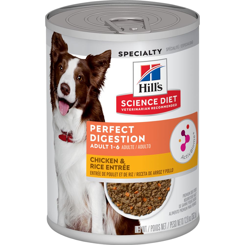 Hill's Science Diet | Alimento húmedo para perros adultos Adult Perfect Digestion (Pack de 6 latas de 362 g)