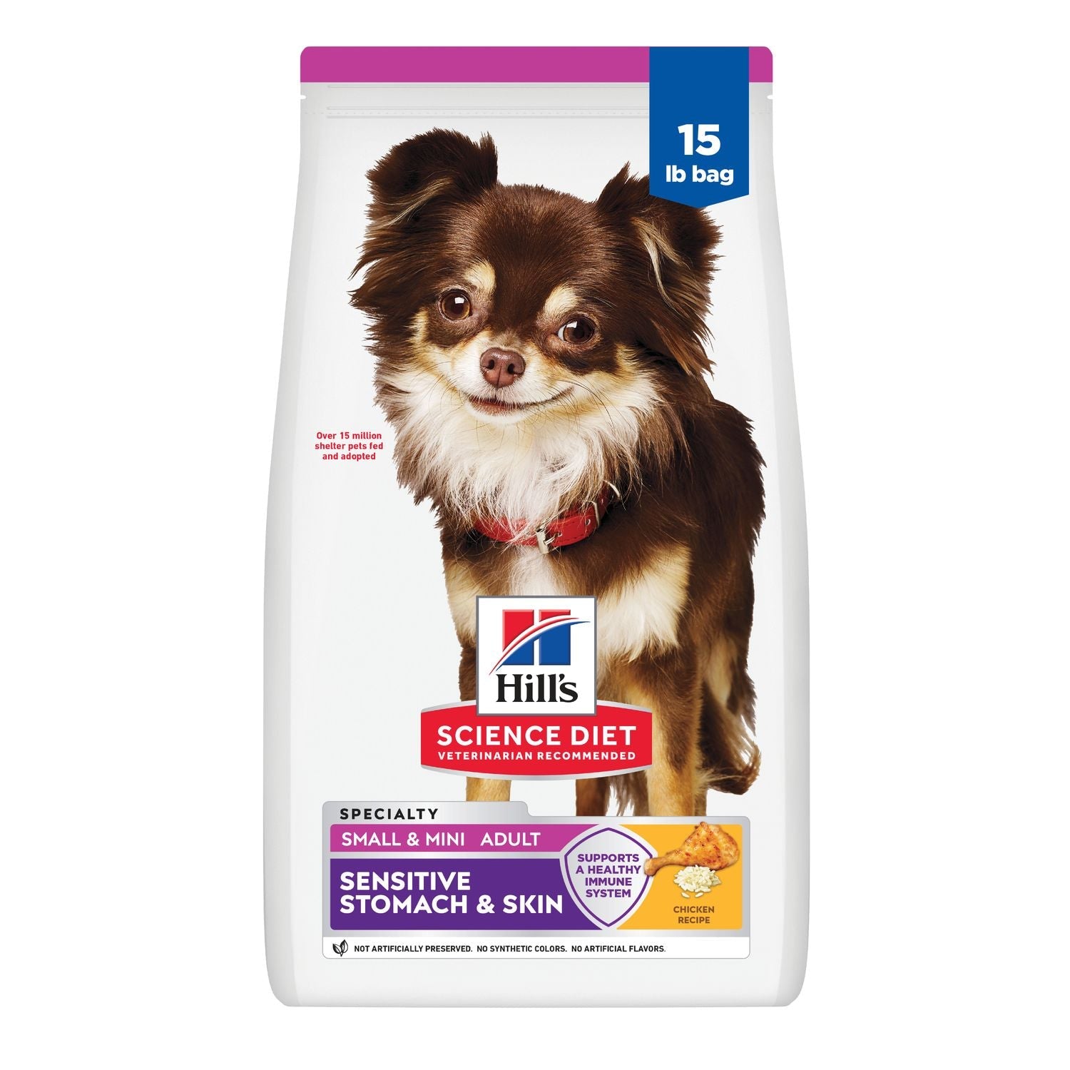 Hill's Science Diet | Alimento seco para perros adultos de razas pequeñas y miniatura Adult Sensitive Stomach & Skin Small & Mini. Receta de pollo y cebada.