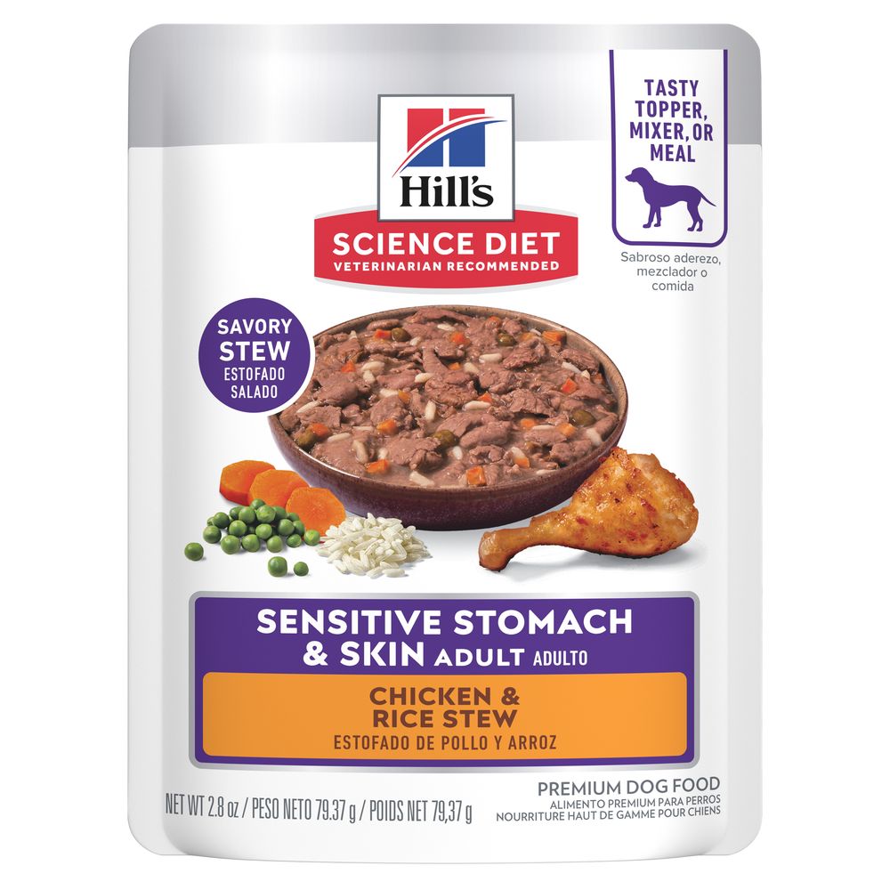 Hill's Science Diet | Alimento seco para perros adultos Adult Sensitive Stomach & Skin. Receta de pollo y cebada.