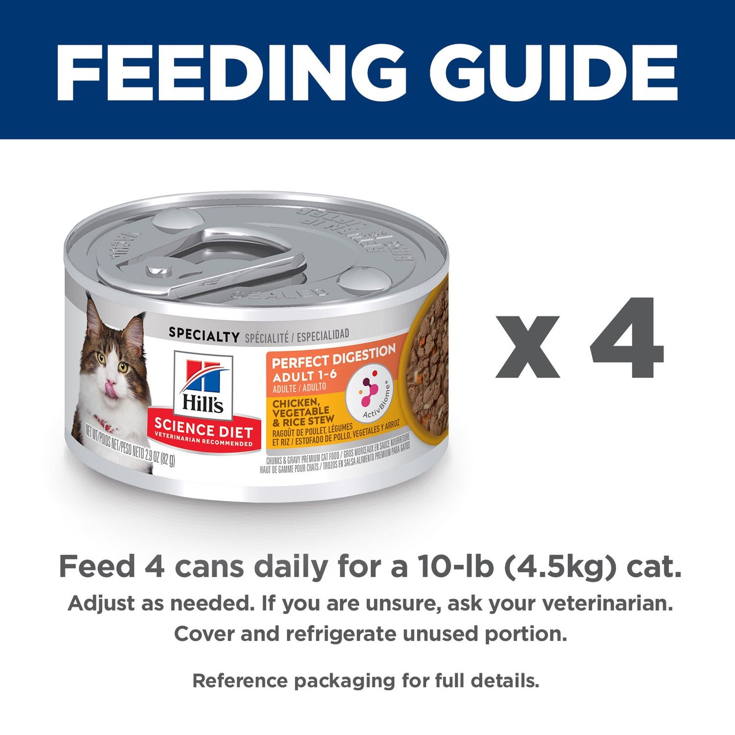 Hill's Science Diet | Alimento húmedo para gatos adultos Adult Perfect Digestion (Pack de 6 latas de 82 g)