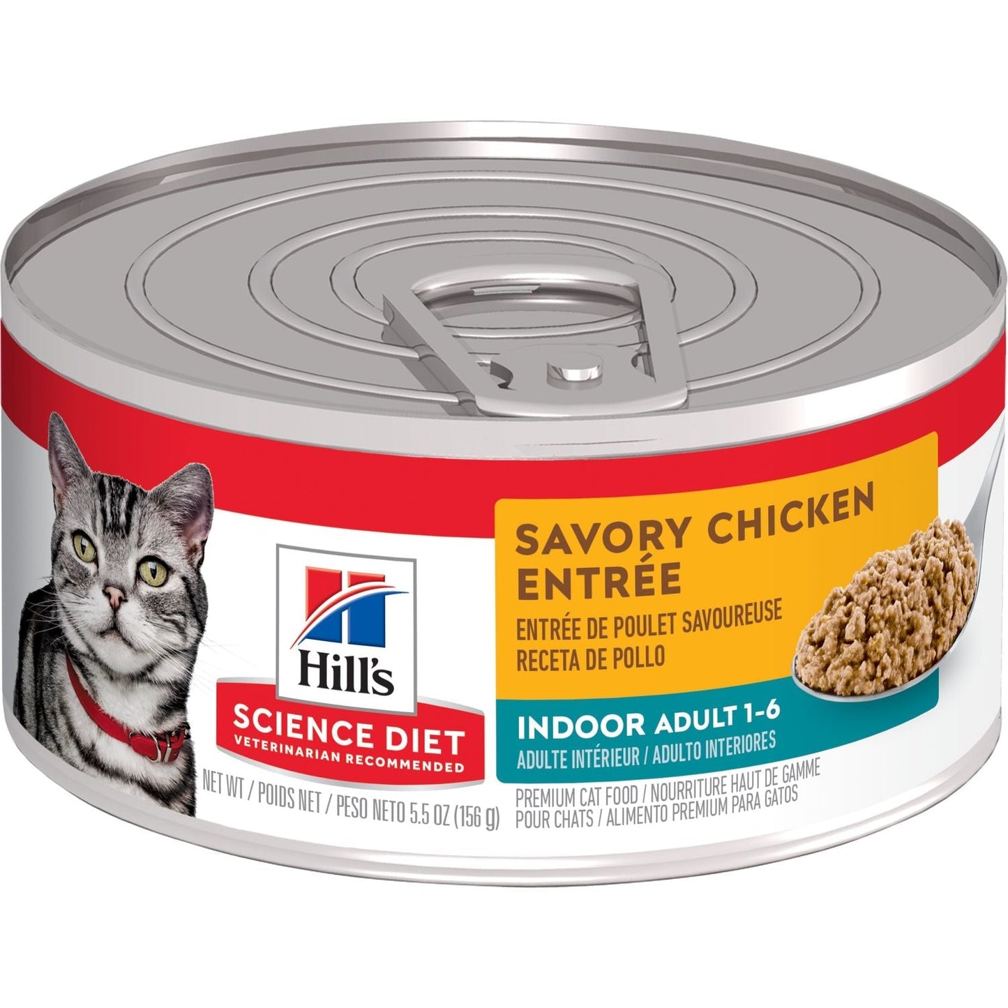Hill's Science Diet | Alimento húmedo para gatos adultos Indoor. Receta de pescado de mar (Pack de 6 latas de 156 g)