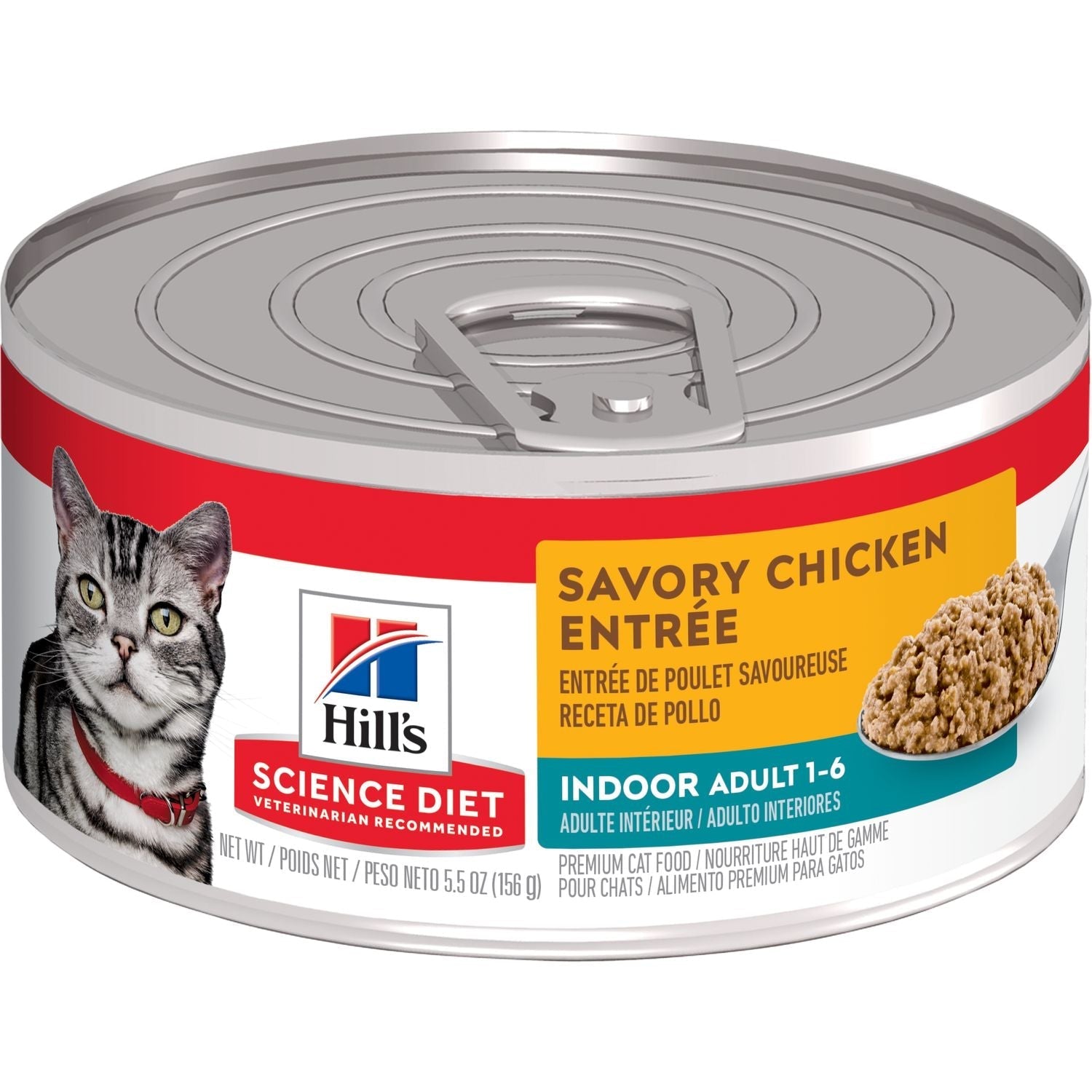 Hill's Science Diet | Alimento húmedo para gatos adultos Indoor. Receta de pescado de mar (Pack de 6 latas de 156 g)