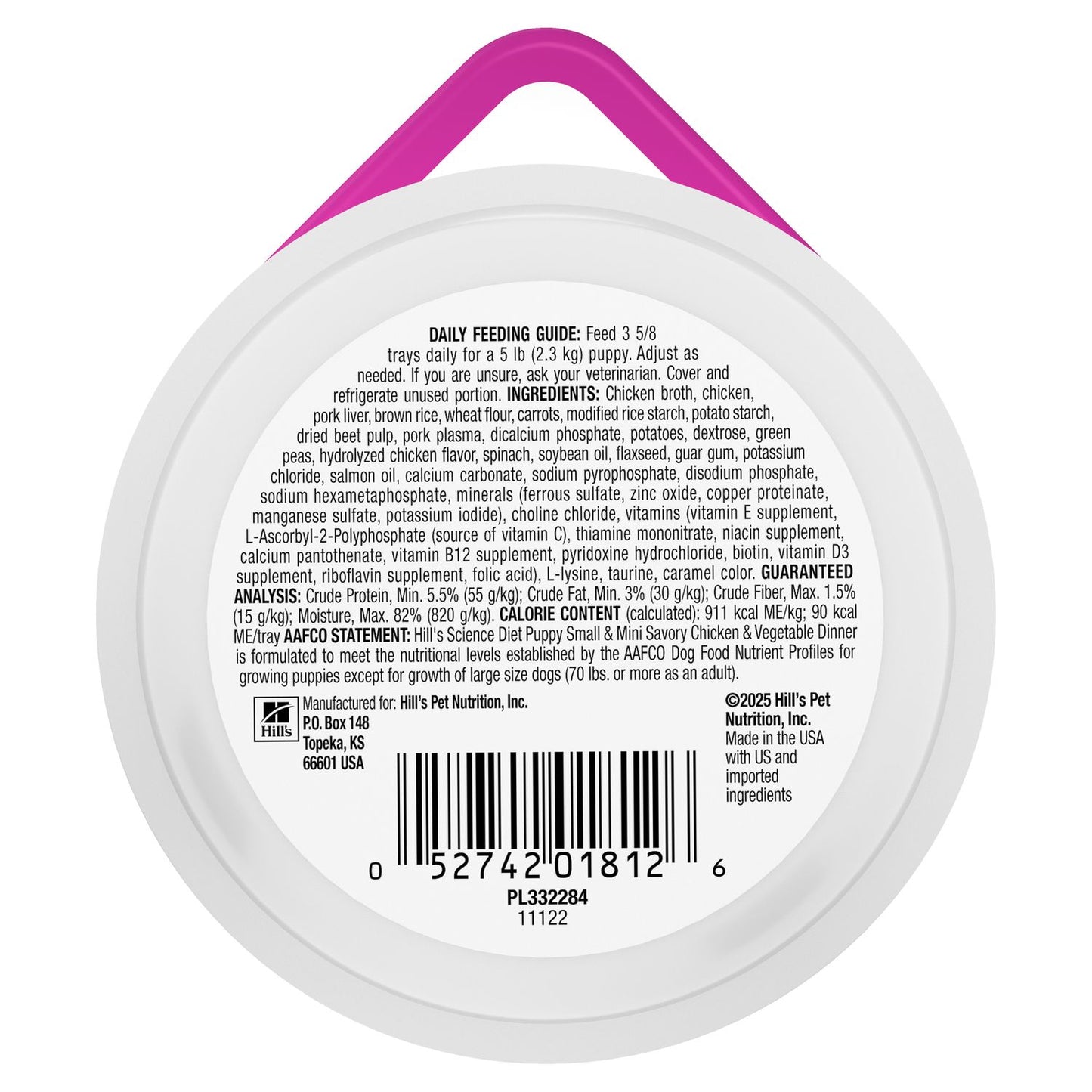 Hill's Science Diet | Alimento húmedo para perros cachorros de razas pequeñas y miniatura Puppy Small & Mini. Estofado de pollo y vegetales (Pack de 6 latas de 99 g)