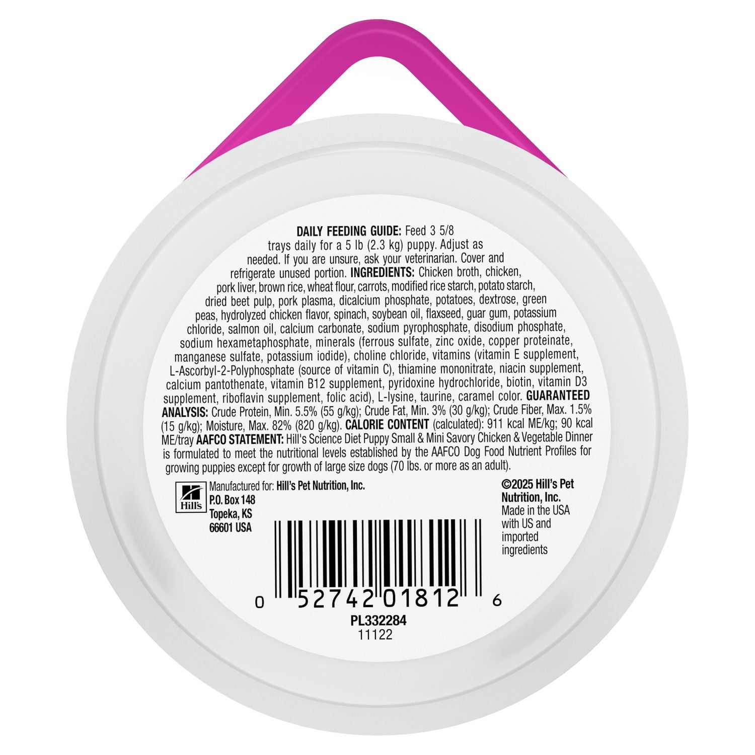 Hill's Science Diet | Alimento húmedo para perros cachorros de razas pequeñas y miniatura Puppy Small & Mini. Estofado de pollo y vegetales (Pack de 6 latas de 99 g)