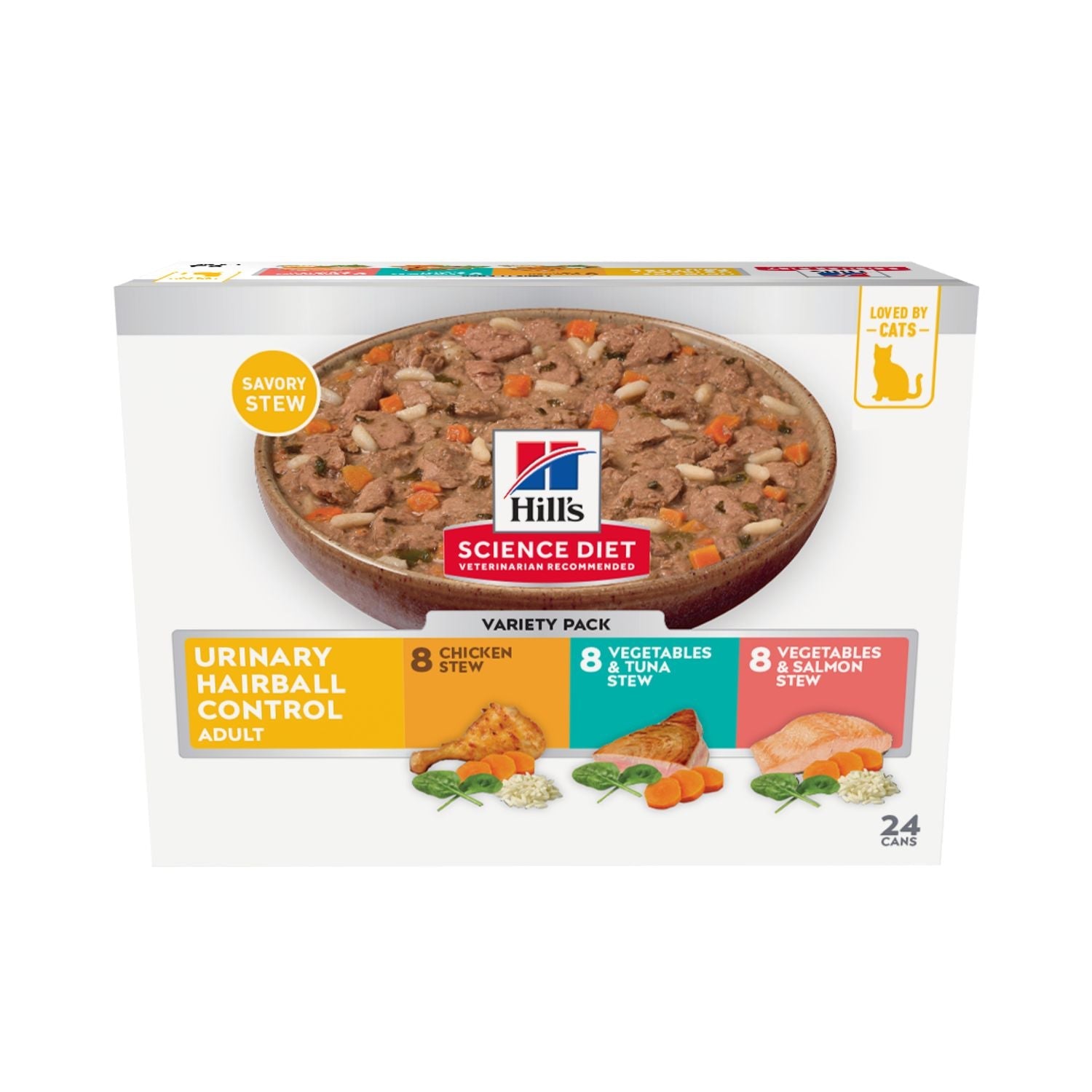 Hill's Science Diet | Alimento húmedo para gatos adultos Adult Urinary & Hairball Control (Pack de 6 latas de 82 g)