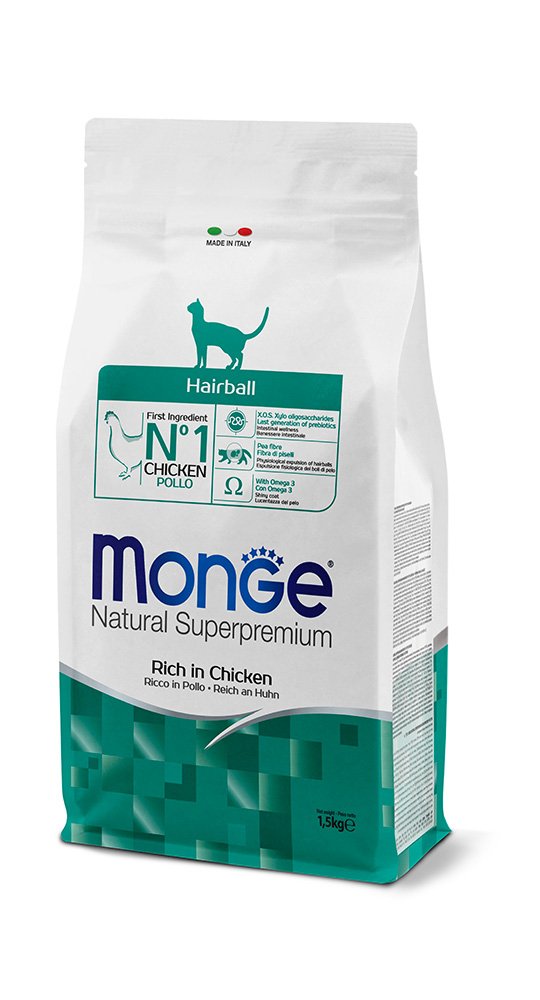 Monge | Alimento seco para gatos adultos Hairball Control