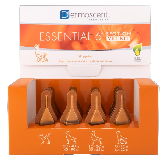 Dermoscent Essential 6 Spot-On Vet Kit, expositor de 20 pipetas