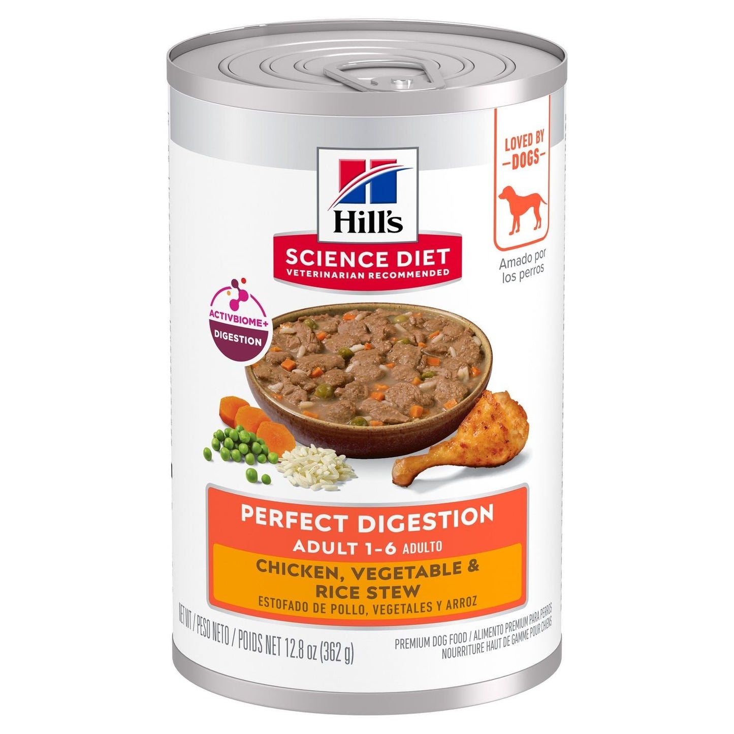 Hill's Science Diet | Alimento húmedo para perros adultos Adult Perfect Digestion (Pack de 6 latas de 362 g)
