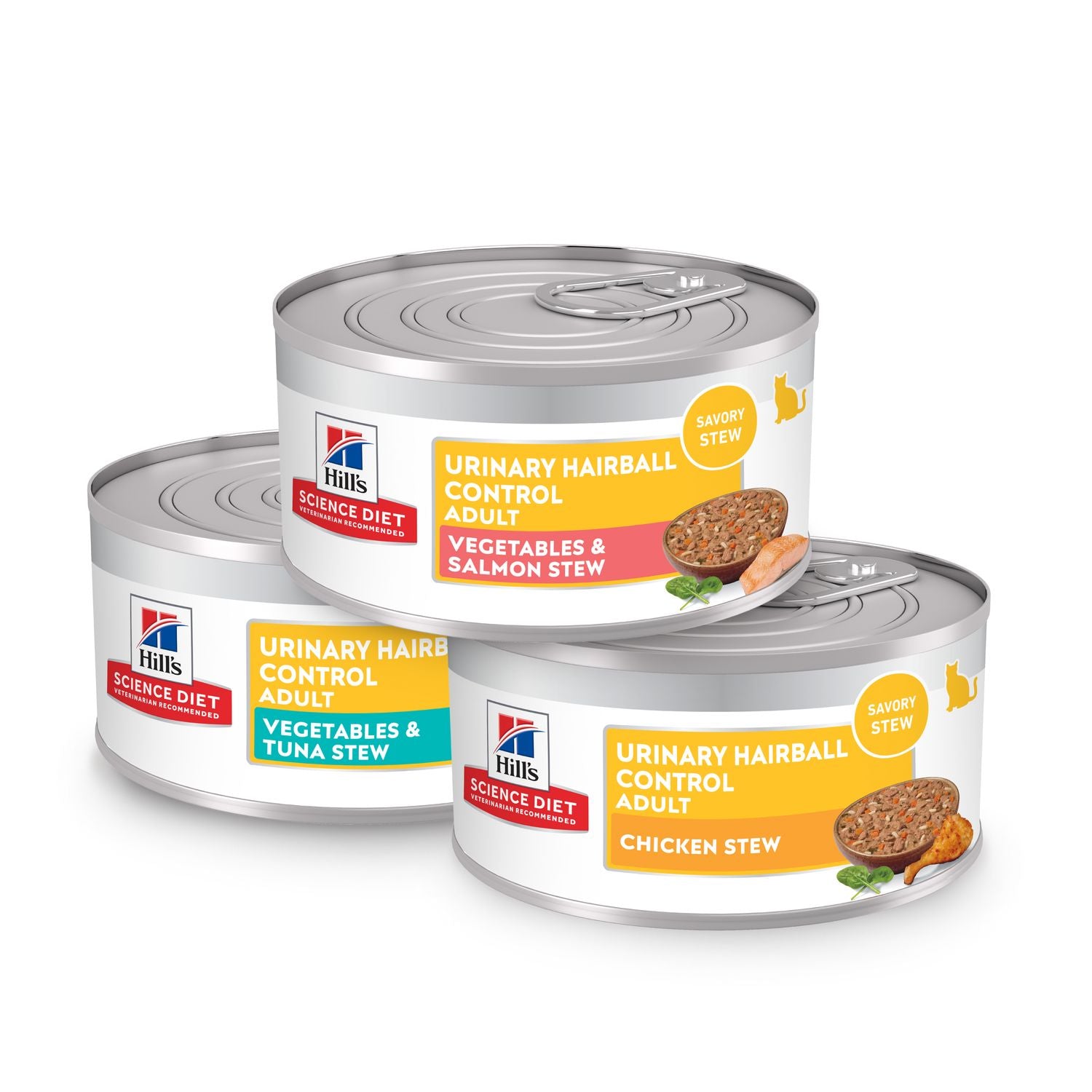 Hill's Science Diet | Alimento húmedo para gatos adultos Adult Urinary & Hairball Control (Pack de 6 latas de 82 g)