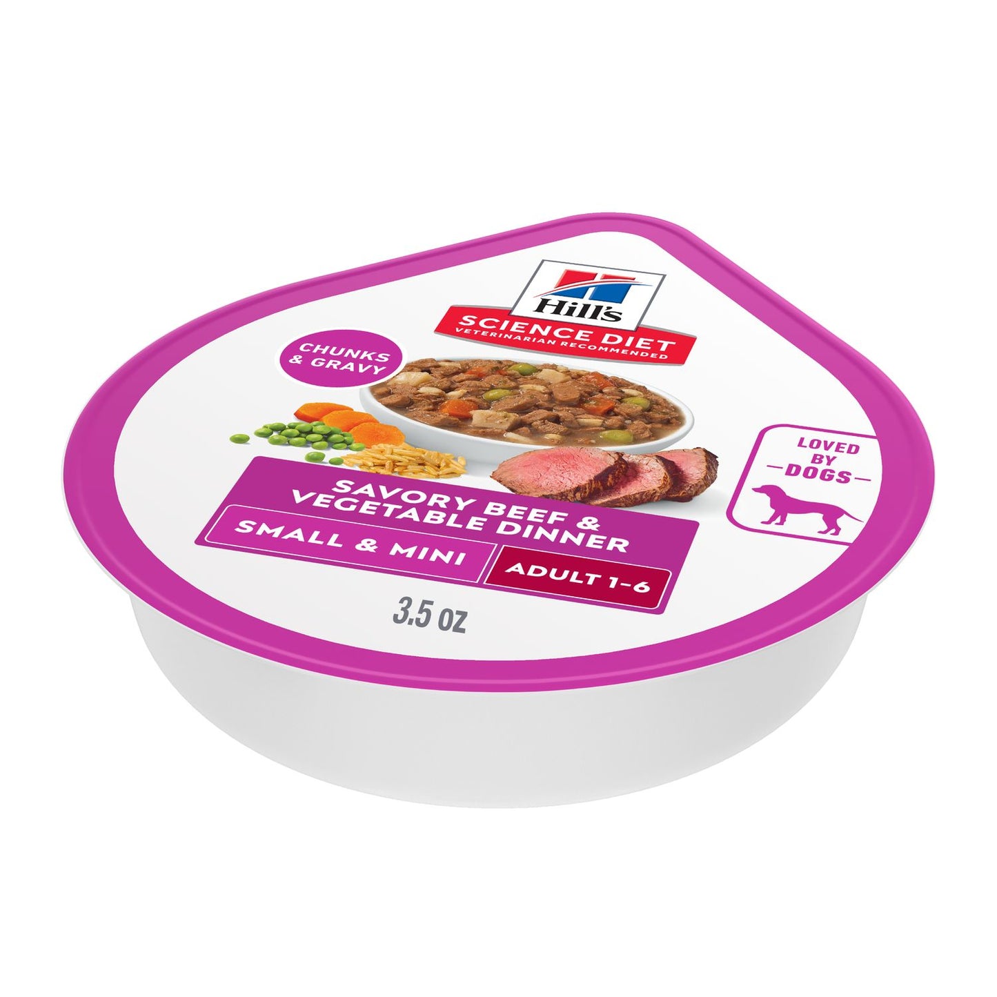 Hill's Science Diet | Alimento húmedo para perros adultos de razas pequeñas y miniatura Adult Small & Mini. Estofado de carne de res y vegetales (Pack de 6 latas de 99 g)