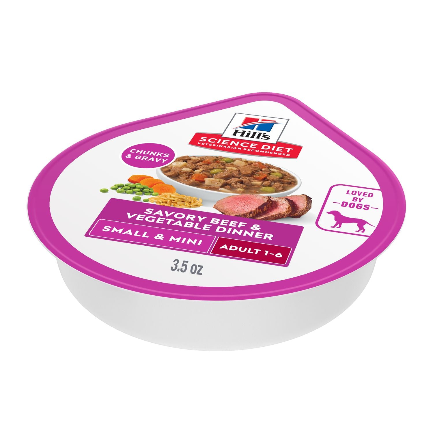 Hill's Science Diet | Alimento húmedo para perros adultos de razas pequeñas y miniatura Adult Small & Mini. Estofado de carne de res y vegetales (Pack de 6 latas de 99 g)