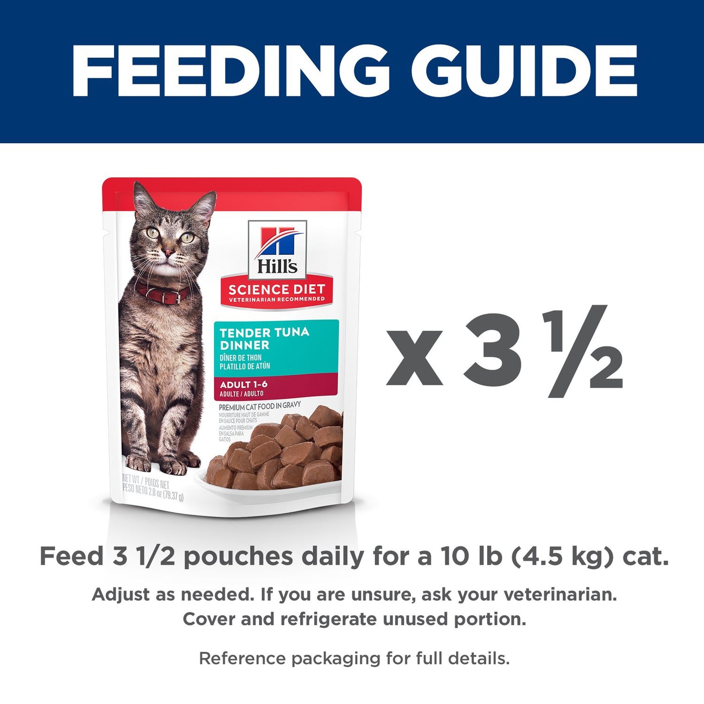 Hill's Science Diet | Alimento húmedo para gatos adultos Adult Tender Tuna Dinner (Pack de 6 sobres de 79.39g)