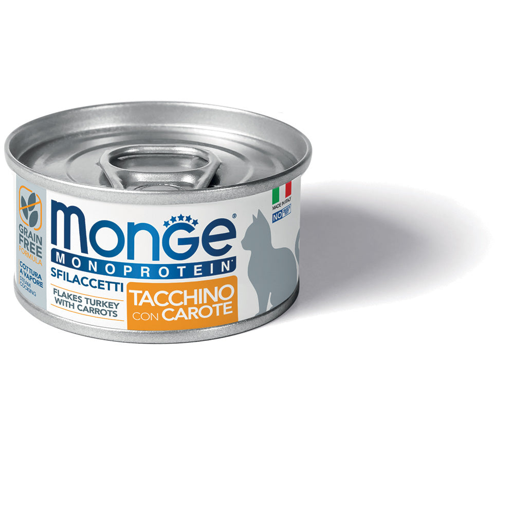 Monge | Alimento húmedo para gatos adultos Monoprotein. Pavo y zanahoria