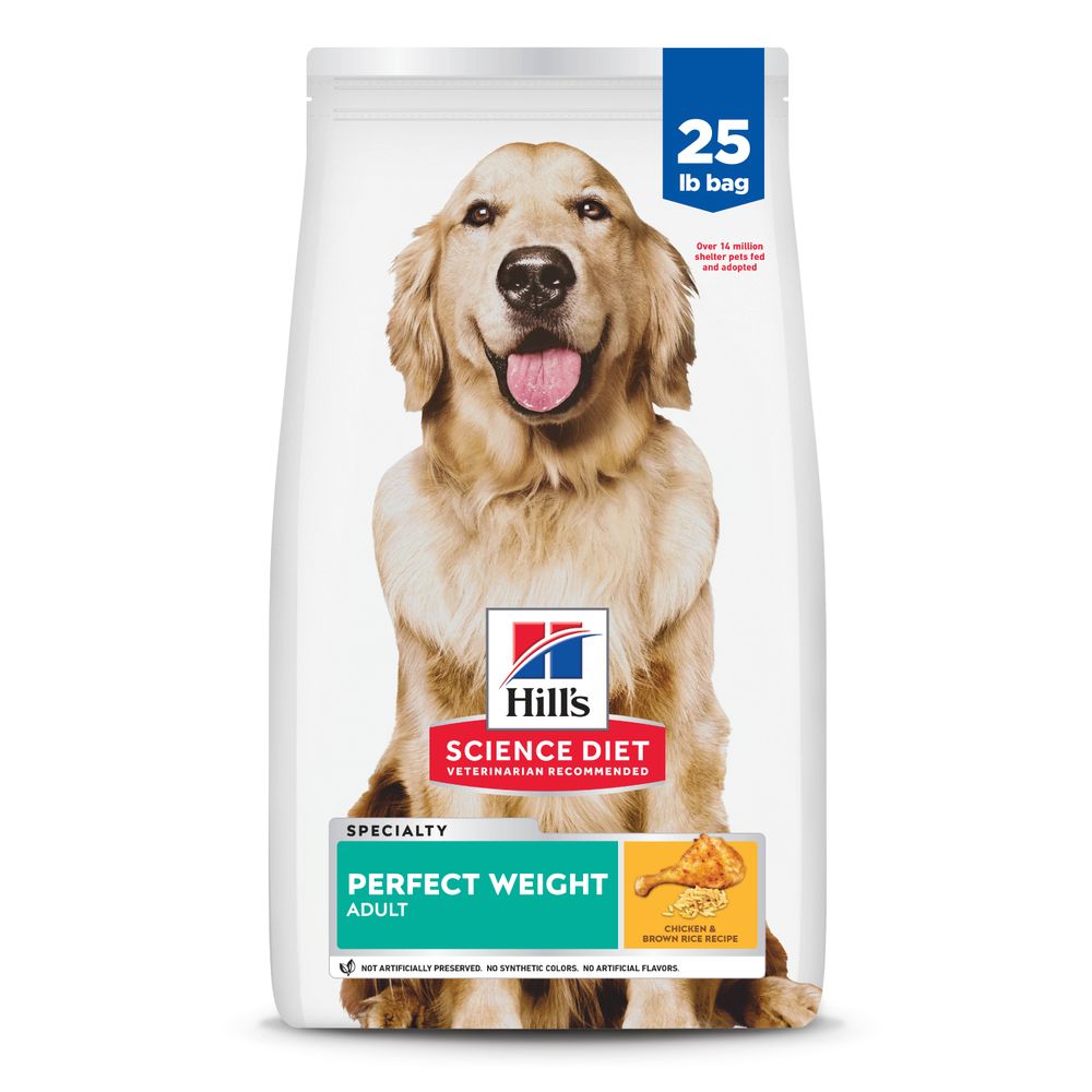 Hill's Science Diet | Alimento seco para perros adultos Adult Perfect Weight. Receta de pollo.