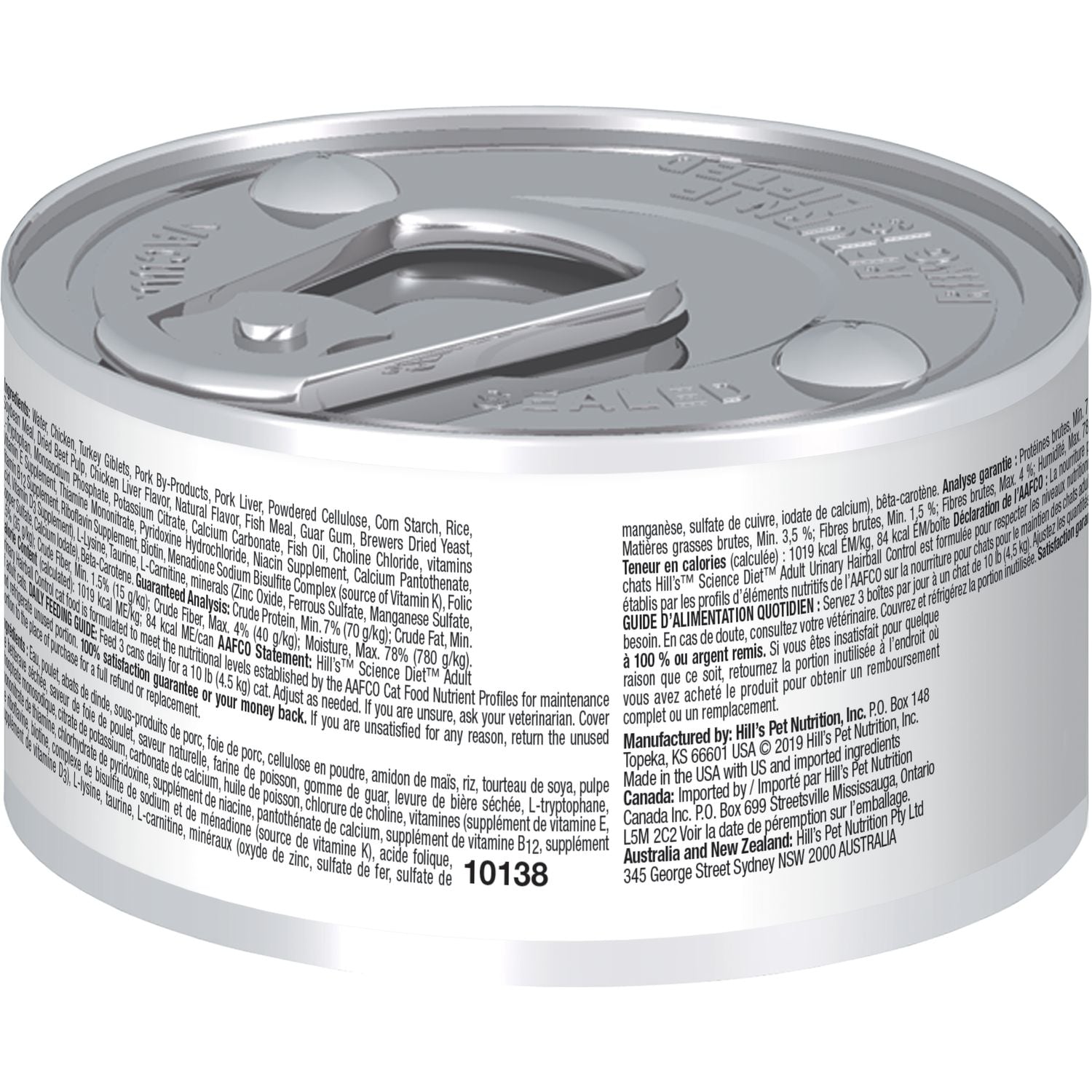Hill's Science Diet | Alimento húmedo para gatos adultos Adult Urinary & Hairball Control (Pack de 6 latas de 82 g)