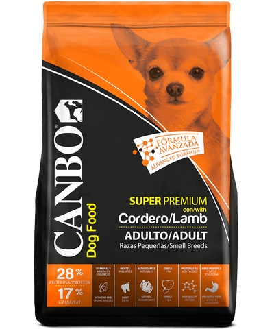 Canbo Adultos Razas Pequeñas con cordero – empaque frontal