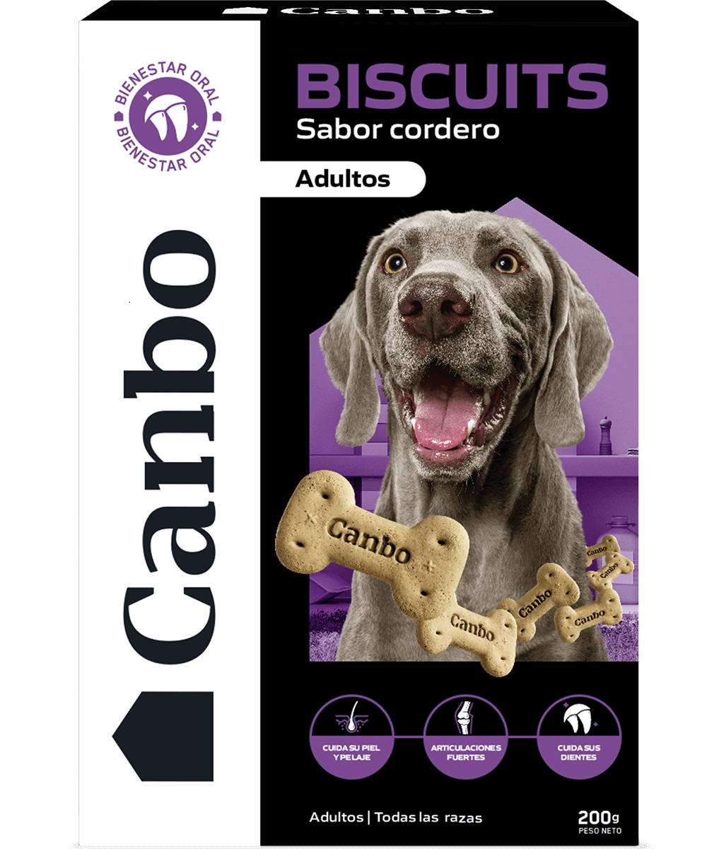 Canbo Biscuits sabor cordero adultos – caja frontal