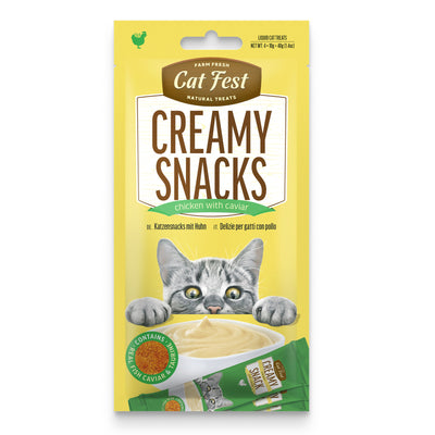 Cat Fest | Snack cremoso de pollo con caviar para gatos