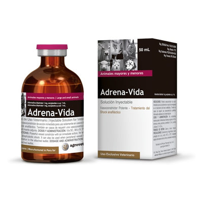 Agrovet Market | Adrena-Vida adrenalina 1 mg/ml solución inyectable 50 ml – frasco de 50 ml
