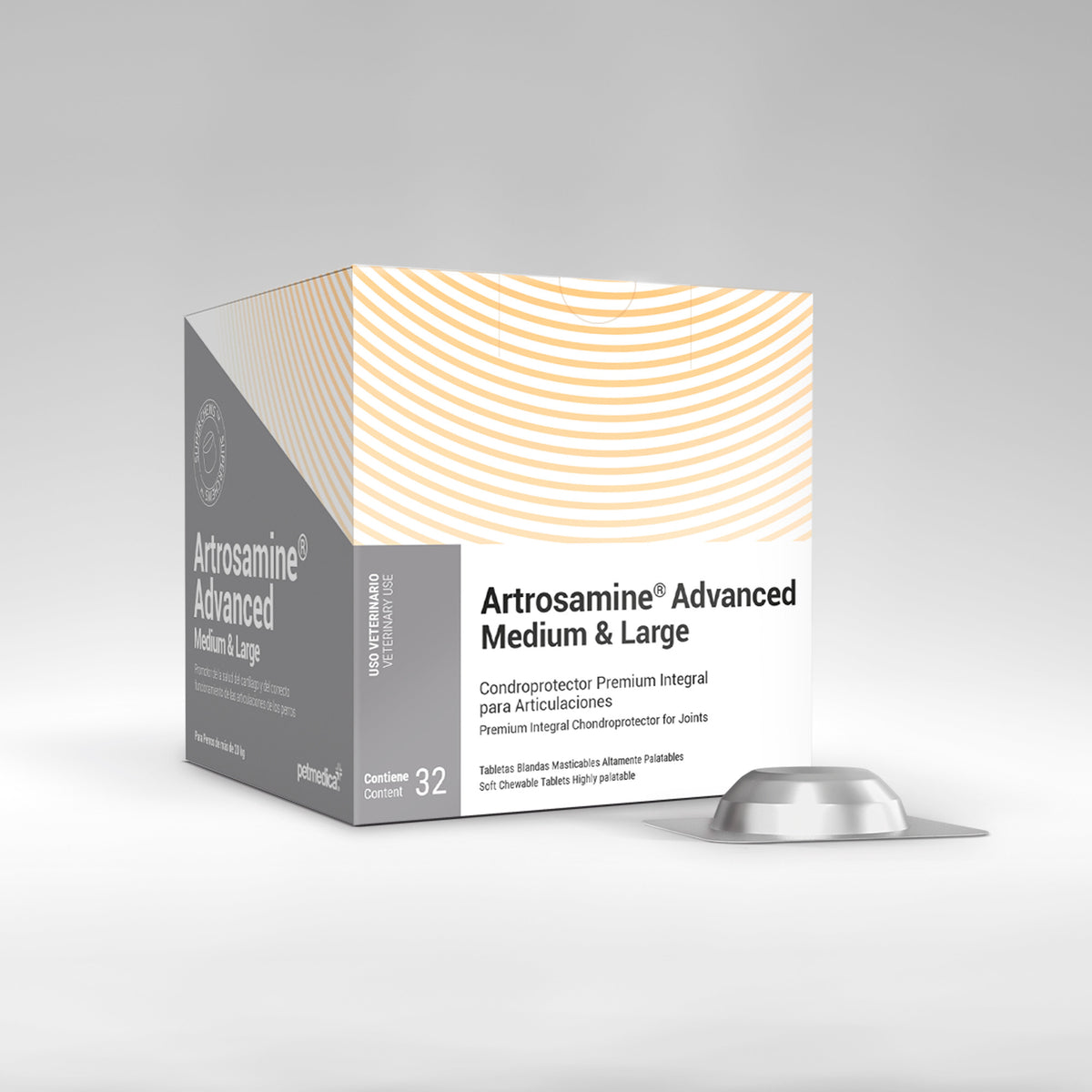 Agrovet Market | Artrosamine Advanced condroprotector premium para perros (caja x 32 tabletas) – Medium & Large · perros de más de 20 kg