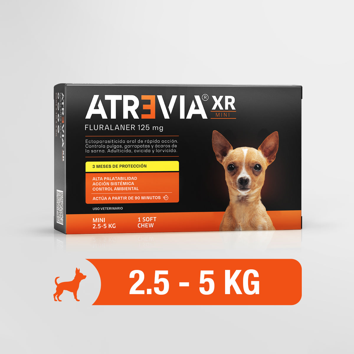 Agrovet Market | Atrevia XR fluralaner antipulgas y antigarrapatas de 3 meses para perros (1 tableta masticable) – Mini · perros de 2,5 a 5 kg