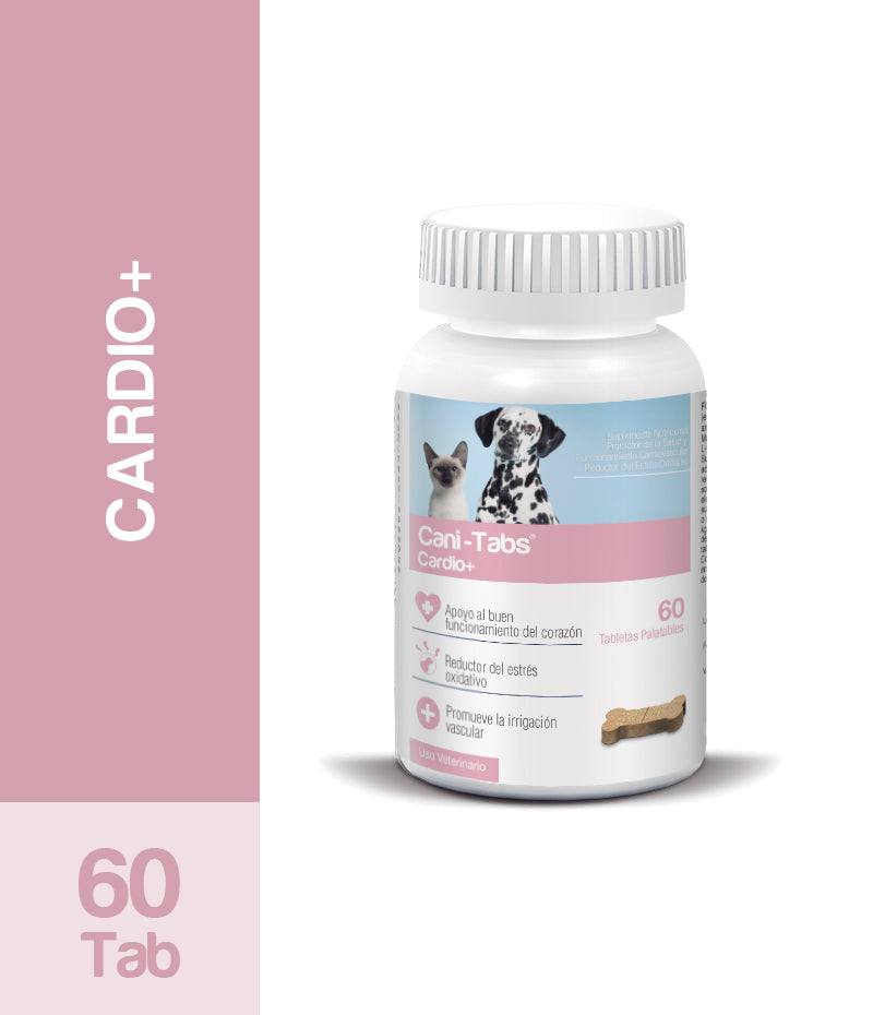 Agrovet Market | Cani-Tabs Cardio+ suplemento cardiovascular para perros y gatos (frasco x 60 tabletas) – Frasco x 60 tabletas