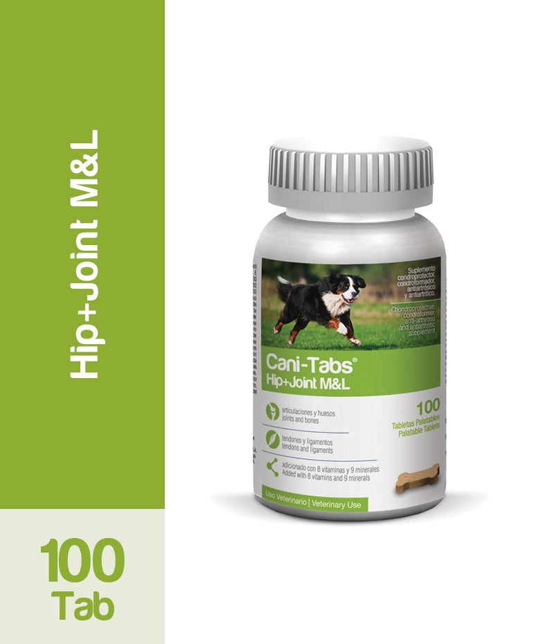 Agrovet Market | Cani-Tabs Hip + Joint M&L condroprotector para perros medianos y grandes – Frasco x 100 tabletas