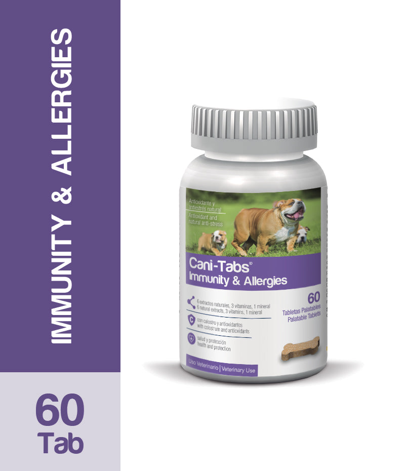 Agrovet Market | Cani-Tabs Immunity & Allergies suplemento para la inmunidad y las alergias de perros (frasco x 60 tabletas) – Frasco x 60 tabletas