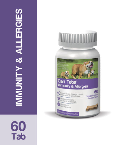 Agrovet Market | Cani-Tabs Immunity & Allergies suplemento para la inmunidad y las alergias de perros (frasco x 60 tabletas) – Frasco x 60 tabletas