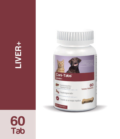 Agrovet Market | Cani-Tabs Liver+ suplemento hepático para perros y gatos (frasco x 60 tabletas) – Frasco x 60 tabletas