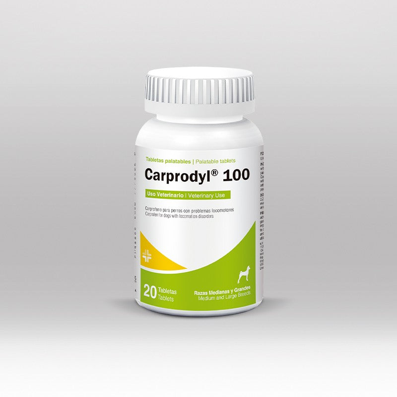 Agrovet Market | Carprodyl carprofeno tabletas antiinflamatorias para perros – 100 mg · frasco x 20 tabletas
