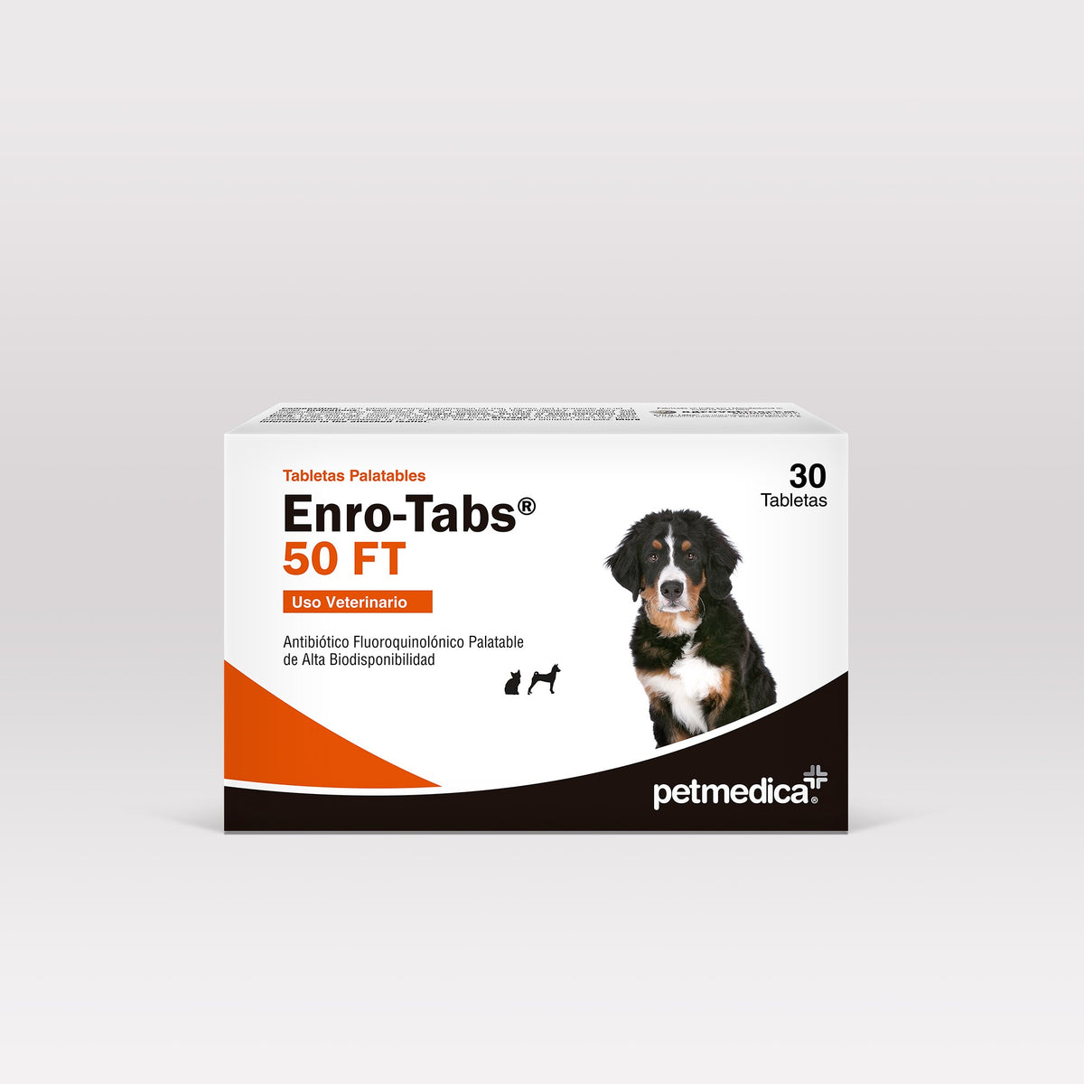 Agrovet Market | Enro-Tabs enrofloxacina en tabletas palatables para perros y gatos – 50 mg · caja x 30 tabletas