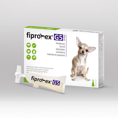 Agrovet Market | Fipronex G5 Drop On pipetas antipulgas y antigarrapatas para perros (caja x 5) – Perros de 1,5 a 10 kg · pipetas de 1,5 mL, Perros de 10 a 20 kg · pipetas de 3 mL, Perros de 20 a 40 kg · pipetas de 6 mL, Perros de 40 a 60 kg · pipetas de 9 mL