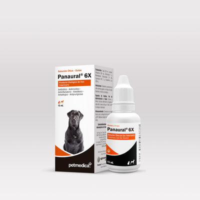 Agrovet Market | Panaural 6X solución ótica en gotas para otitis de perros y gatos 15 ml – 15 ml