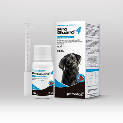 Agrovet Market | ProGuard 4 antiparasitario interno en suspensión oral para perros y gatos – Jeringa de 2 ml, Jeringa de 5 ml, Jeringa de 10 ml, Frasco de 50 ml