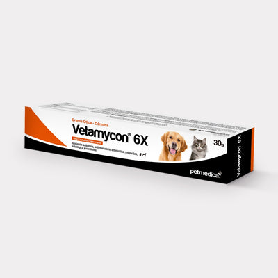 Agrovet Market | Vetamycon 6X gel tópico antibiótico, antimicótico y antiinflamatorio para perros y gatos 30 g – 30 g