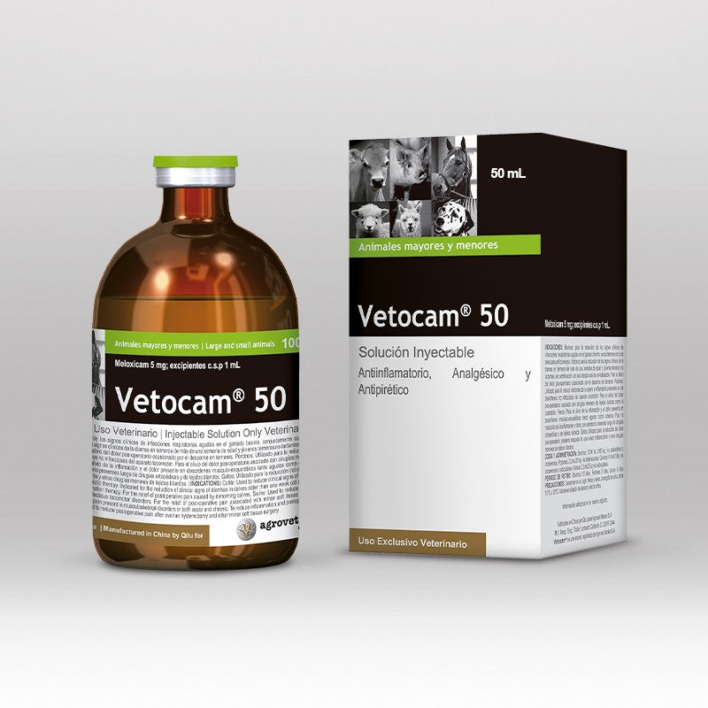Agrovet Market | Vetocam 50 meloxicam 5 mg/ml solución inyectable antiinflamatoria para perros y gatos 50 ml – 50 ml