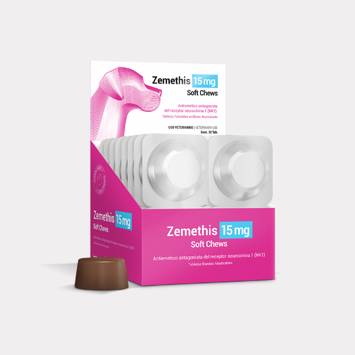 Agrovet Market | Zemethis maropitant tabletas blandas masticables antieméticas para perros – 120 mg · perros de 30 a 60 kg · caja x 4 y 120 mg · perros de 30 a 60 kg · caja x 32