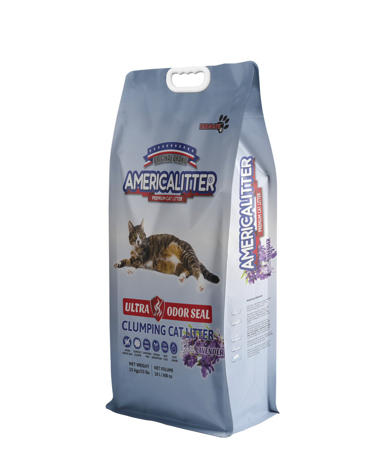 America Litter | Arena sanitaria Ultra Odor Seal aroma lavanda — 15 Kg