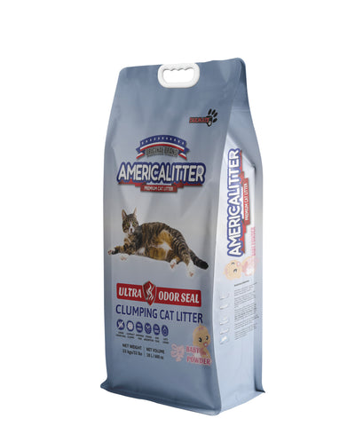 America Litter | Arena sanitaria Ultra Odor Seal aroma talco de bebé — 15 Kg