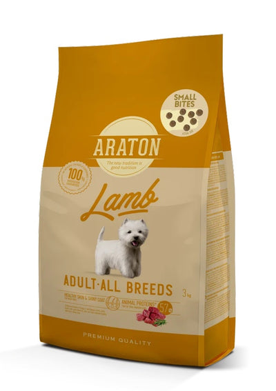 Araton | Alimento seco para perros adultos Cordero Small Bites – 3 kg y 15 kg