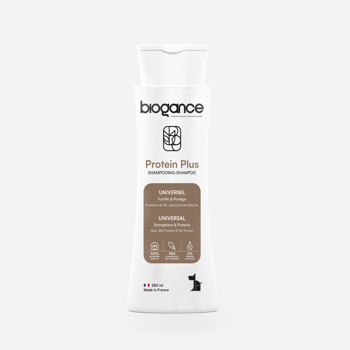 Biogance Protein Plus shampoo universal 250 ml · envase frontal