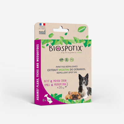 Biospotix pipetas repelentes para perros de menos de 20 kg x 5 · caja frontal