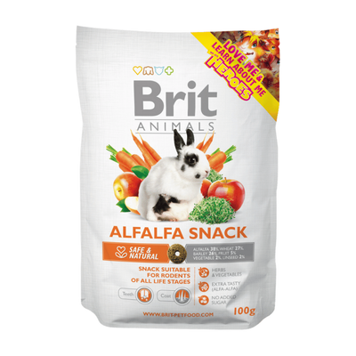 Brit Animals Alfalfa Snack para roedores, bolsa de 100 g