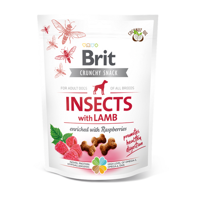Brit Care Crunchy Cracker insectos con cordero y frambuesa · envase frontal