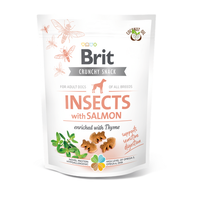 Brit Care Crunchy Cracker insectos con salmón y tomillo · envase frontal