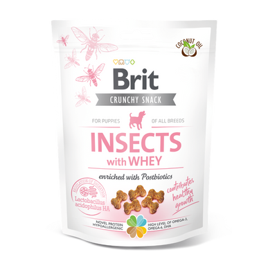 Brit Care Crunchy Cracker Puppy insectos con suero de leche · envase frontal