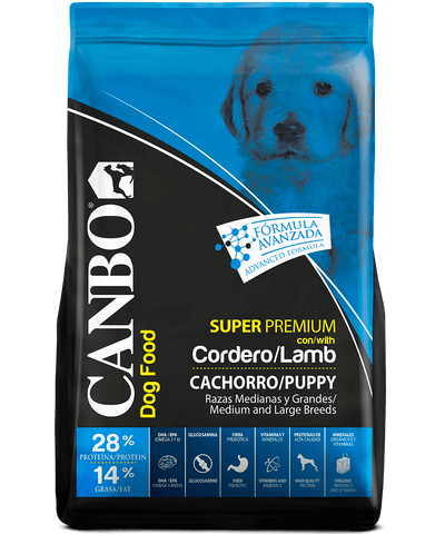Canbo Cachorros Razas Medianas y Grandes con cordero – empaque frontal